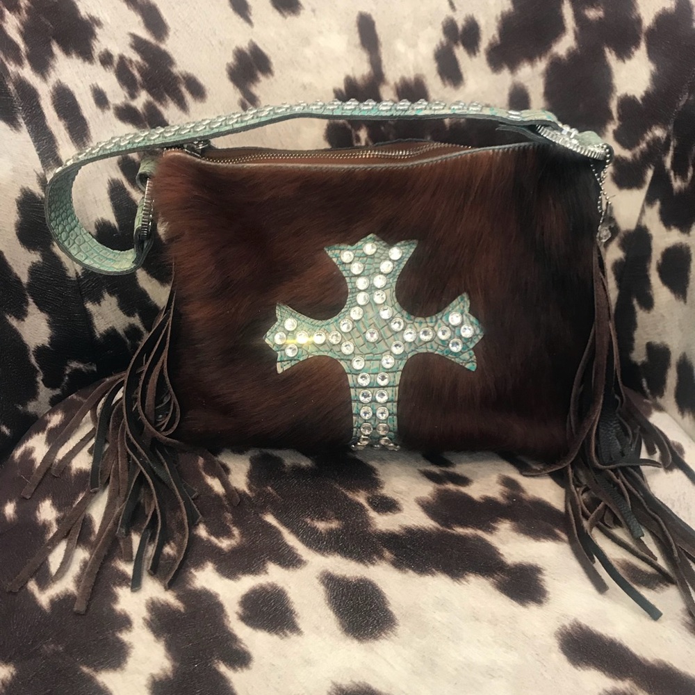 Raviani Cowhide and Leather Handbag